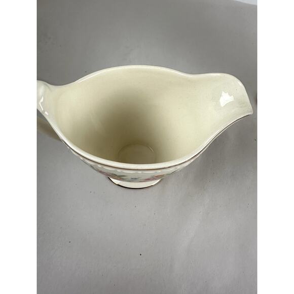 Cream & Sugar Eggshell Gold Trim Cabbage Roses Homer L. Laughlin Georgian USA - Picture 3 of 16